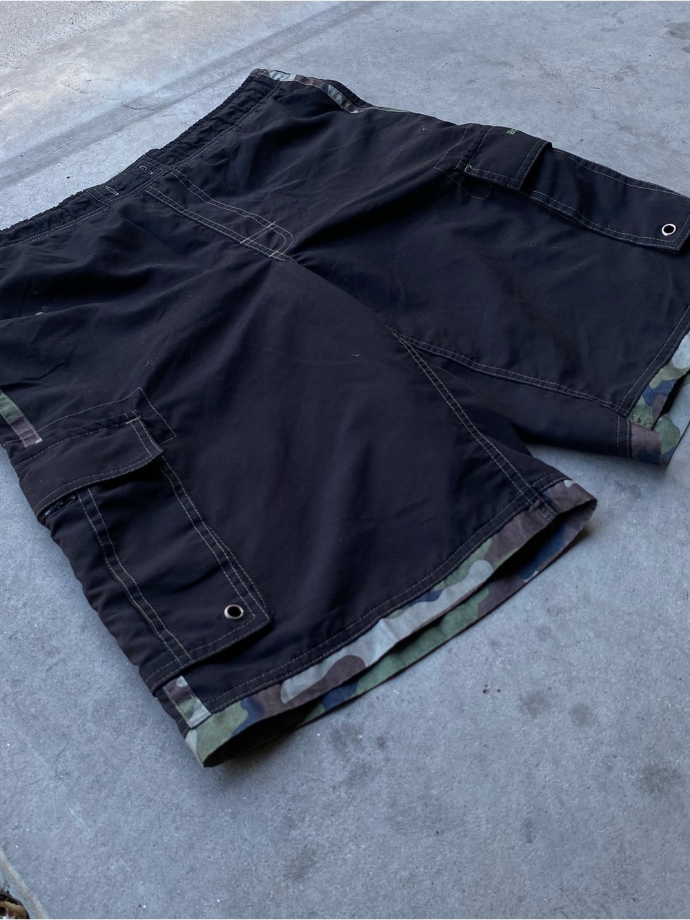 Beverly Hills Polo Club black swim trunks with camo trim